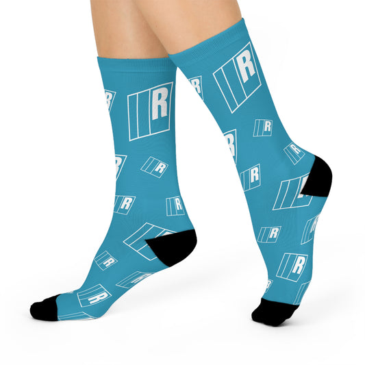TEAL/WHITE ///RA SOCKS