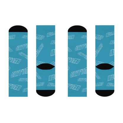 TEAL/WHITE RELAXED SOCKS